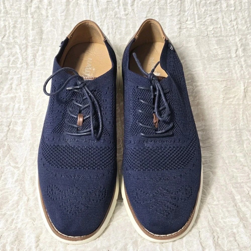Nautica Knit Oxfords Men's Size 12 M Lace Up Navy Blue Lightweight Preppy Casual